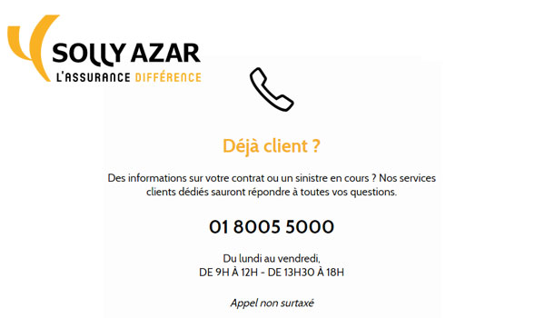 Déjà client : Contacter le service client Solly Azar par téléphone